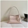 Bolsa de Ombro Tecida Artesanal Estilo Coreano para Mulheres, Bolsa de Mão Casual da Moda, Bolsa de Ombro de Grande Capacidade para Mulheres