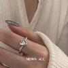 Anillo de Corazón Pequeño Retorcido para Mujer, Versátil Moda Personalidad Apilable Viajero Anillo Abierto, Tendencia Nicho Anillo Dedo Índice