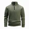 Sudadera de Polar para Hombre Nueva Estilo Otoño e Invierno 2025 Cuello Alto Media Cremallera Manga Larga Cuello Alto Transfronteriza Moderna Versátil