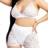 Popular Europeu e Americano Renda Vazada Transparente Push-Up Sutiã com Suspensório Conjunto de Lingerie Sexy Cueca Boxer Sexy
