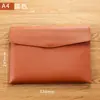 Bolsa de Almacenamiento Carpeta de Cuero A4 Maletín Simple Retro Monocapa Engrosada Impermeable Gran Capacidad Bolsa para Reuniones de Negocios