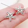 15 Estrelas do Mar Antigas de Prata Cavalo-marinho Tartaruga Concha Sereia Contas Espaçadoras Pulseira DIY Colar Acessórios de Joias