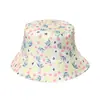 Sombrero de Pescador con Flores para Mujer Nuevo Estilo Coreano Cara Redonda Adecuado para Sombrilla Protección Solar Sombrero Cubeta Casual para Mujer Sombrero de Sol de Flores Verano