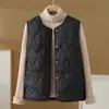 Fotos reales del nuevo chaleco ligero de algodón de invierno 2026 para mujer, estilo corto, capa interior de moda, adecuado para figuras petite, se usa como chaqueta interior
