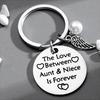 Llavero DIY "El amor entre Aut y Sobrina" de acero inoxidable, regalo familiar de Acción de Gracias.