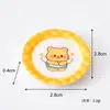 Novo Urso de Manteiga Fofo Louça Realista Casa de Bonecas em Miniatura DIY Mini Prato de Jantar Torrada Comida Brinquedo Pequeno Ornamento