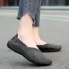 Zapatos Tejidos Casuales Transpirables Primavera Verano 2020 Sandalias de Moda para Mujer Tejidos a Mano Cuadros Planos Transpirables Cuadros
