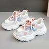 [Personalizado] K5015 Zapatos de Papá Nuevos para Mujer 2024 Primavera y Verano Aumento de Altura Transpirables Malla Suela Gruesa Zapatos Blancos Versátiles