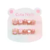 Parche de Uñas de Perla Estéreo Amor Gato Ojo Conejo Rosa 3D Ropa Infantil Armadura Niñas 10 Uñas Postizas Lindas
