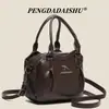Bolsa feminina nova 2026 transfronteiriça, bolsa de mão de couro macio fashion de grande capacidade, bolsa de ombro de alta qualidade, bolsa transversal para o dia a dia
