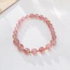 Pulsera de Cristal de Fresa Natural con Cuentas, Lujo Ligero y Sensación de Alta Gama, Joyería de Cristal Rosa, Cuentas de Oración Budista, Joyería para la Mano, En Stock al por Mayor