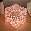 Luz de Noche Floral Navideña Cubo Lámpara de Ambiente Regalo de San Valentín Cumpleaños Hecho a Mano DIY Regalo Creativo