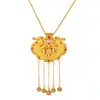 El Mismo Collar de Cuerda Ruyi de Filigrana de Oro de Arena Vietnamita Tianzi Gojo para Mujer en la Tienda de Oro, Nuevos Accesorios de Bolso con Cierre de Dragón y Fénix Chinoiserie