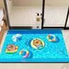 Tapete de Piscina em Forma de Cão com Linha de Forma Irregular, Tapete de Terra de Diatomáceas, Tapete de Banheiro, Capacho de Entrada, Tapete para Pés de Banheiro
