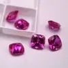 Piedra Suelta de Corindón Cuadrado Facetado Natural 3 # Rojo Rosa Rubí Imitación Turmalina Rosa Forma de Almohada Piedra para Accesorios de Joyería