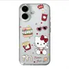 Funda para Teléfono Hamburger Kt Cat Adecuada para Apple 17Pro Iphone16Plus Estilo Chica Suave 15/14 Mascota Linda 13/12 Suave