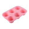 Fabricante Personalizado Atacado Silicone Forma de Muffin Redonda 6 Peças Espessa Pudim Tarteira Assar Silicone Forma de Bolo