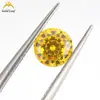 Piedra preciosa artificial: Zirconia redonda de color Wuzhou con corte de nueve corazones y una flor, piedra CZ suelta para manualidades y uso de incrustación