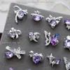 Accesorios de Arte para Uñas de Moño Nuevos y de Moda Diamante Morado Plateado Lujo Ligero Mariposa Corazón Oso 3D Accesorios para Uñas Portátiles