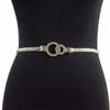 Nueva Venta Caliente Cadena de Cintura de Resorte de Metal para Mujer Moda Combinable Hebilla Redonda Cadena Elástica Cinturón Delgado Venta al por Mayor