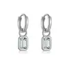 Pendientes Cuadrados Elegantes Europeos y Americanos de Plata de Ley S925 Joyería para Orejas Versátil para el Día a Día Estilo Ins para Mujer
