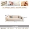 Sofá de Algodão e Linho Estilo Italiano Luxo Leve Minimalista Moderno Cor Creme Sala de Estar Apartamento Pequeno Lavável Formato de Bloco Linha Reta