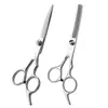 Tesoura de Cabeleireiro Profissional Desbaste Corte de Cabelo Dentes Planos Corte de Franja Artefato Autocorte Conjunto de Cabelo Casa Homens e Mulheres