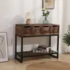 Gabinete de Almacenamiento Estilo Simple Transfronterizo Estante de Almacenamiento de Hierro Vintage Madera Maciza Gabinete de Entrada Pintado Gabinete de TV para Apartamento Pequeño