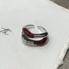 Anel Brilhante Estilo Blogger Coreano com Gotejamento de Óleo, Anel Aberto de Alto Padrão Estilo Ins, Design de Nicho, Novo Anel para Dedo Indicador