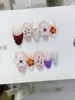 Daiyueda Unhas Vestíveis Feitas à Mão Novo Modelo Outono/Inverno B268 Totalmente Pintadas à Mão Esculpidas Elegantes Estilo Comércio Exterior Adesivos de Nail Art