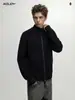 # Chaqueta Cálida Versátil de Color Sólido Ovdy de Punto Cardigan de Punto con Cremallera y Cuello Medio Alto Suéter Casual Simple de Gama Alta