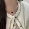 Collar con Brújula de Estrella de Ocho Puntas Doble Cara Francés para Mujer Chapado en Oro de 18 Quilates Colgante de Ágata Negra de Alta Gama Cadena Redonda para Clavícula