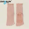 Calcetines de Yoga de Algodón de Xinjiang de Cinco Dedos para Mujer, Media Pantorrilla, Algodón Puro, Pilates, Fitness, Deportes, Calcetines Profesionales Antideslizantes Sin Costuras para Mujer
