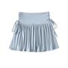 Saia Doce para Menina Street Doce e Picante Plissada Cintura Alta Yoga Fitness Saia High Look Slim Cor Sólida Saia Evasê