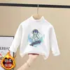 Roupa Íntima Casual Masculina Outono/Inverno 2026 Gola Semi-Alta Veludo Alemão Escovado Camada Base Top para Bebês Meninos Top Infantil Versátil
