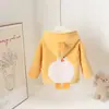 Nueva chaqueta con capucha para niños, linda sudadera con cremallera y forro polar con temática de animales para niños y niñas, engrosada para otoño e invierno