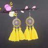 Aretes Turquesa Bohemios Europeos y Americanos Retro Búho Geométricos Atrapasueños Pluma Borla Aretes Mujeres