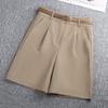 Pantalones cortos de traje europeo para mujer, novedad de verano 2024, estilo coreano, adelgazantes, de cintura alta y pierna ancha, pantalones profesionales que combinan con todo.