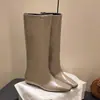 Botas Altas para Mujer 2025 Nuevo Estilo Europeo y Americano Puntera Cuadrada Botas de Moda Adecuadas para Todas las Estaciones Sin Cordones Modernas Talla Grande Botas de Montar
