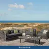 Combinación de Sofá para Patio de Villa al Aire Libre Sofá de Mimbre para Terraza de Jardín Protección Solar Impermeable Muebles Metálicos para Balcón al Aire Libre