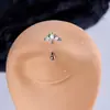 Stud para Ceja Modelo Nuevo G23 Transfronterizo con Rosca Interna con Circonita Incrustada Abeja Hoja de Arce Estrella de Ocho Puntas F136 Aleación de Titanio Stud para Ceja