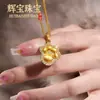 Collar colgante pata de gato de oro de arena estilo tienda de oro con diamantes, acabado cepillado, cadena para clavícula de moda para mujer al por mayor