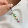 Corrente longa para celular transversal simples e moderna, doce e fashion, alto valor estético, corrente pendente tecida à mão com franja de miçangas