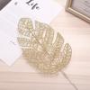 35cm Hojas de Navidad Doradas Hojas de Monstera Árbol de Navidad Salón de Bodas Decoración Sombrero de Navidad Corona Dorada Artificial