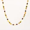Collar de Piedra Ojo de Tigre Caramelo Vintage, Cadena para Clavícula de Perlas Redondas Marrones Estilo Maillard, Accesorio de Cuello para Mujer de Otoño e Invierno
