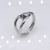 Anillo Abierto Estilo Europeo y Americano No se Desvanece Acero de Titanio Anillo para Mujer Joyería de Nicho Acero Inoxidable Mayoreo Estilo Vintage
