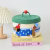 Caja de almacenamiento de escritorio para niños en casa, cesta de almacenamiento tejida a mano con cuerda de algodón estilo ins con tapa, cesta de almacenamiento para artículos varios, transfronterizo