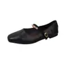 Sapatilhas Baixas com Bico Quadrado Estilo Francês para Mulheres 2026 Outono Novo Estilo Sola Plana Retro Versátil Sapatos Mary Jane Sapatos Elegantes para a Noite