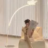 Lámpara de Pie para Sala de Estar Transmisión en Vivo Atmósfera de Pesca con Mariposa Protección Ocular para Piano Dormitorio de Gama Alta Creativa Lámpara para Sofá Aluminio