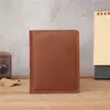 1148 Cartera para Hombre, Cartera Pequeña para Hombre, Portalicencia de Conducir, Portatarjeta de Estudiante, Estilo Vertical Vintage, Portatarjetas Ultra-Delgado de Piel Genuina, Transfronterizo